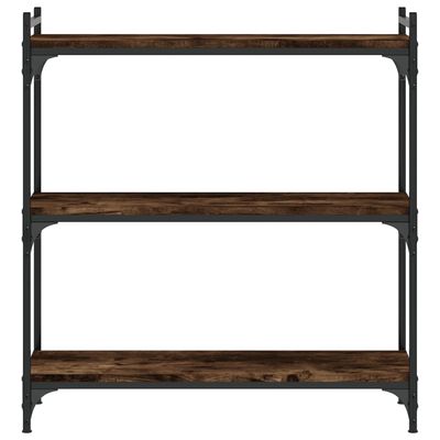 vidaXL Boekenkast 3-laags 80x30x86 cm bewerkt hout gerookt eikenkleur