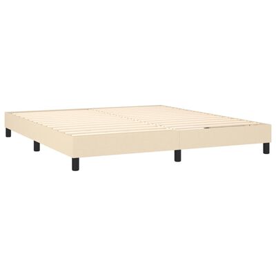 vidaXL Bedframe zonder matras stof crèmekleurig 160x200 cm