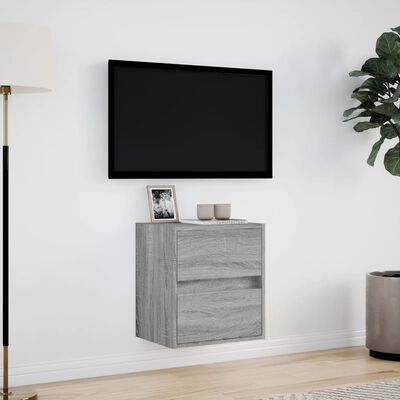 vidaXL Tv-wandmeubel met LED-verlichting 41x31x45 cm grijs sonoma