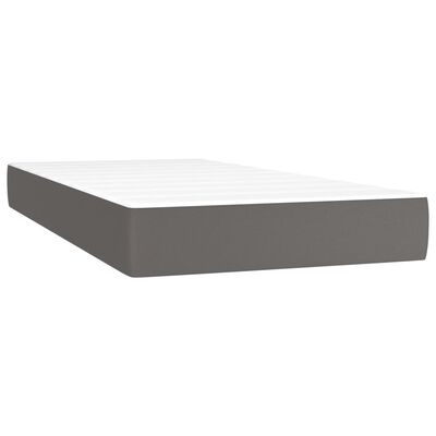 vidaXL Boxspring met matras en LED kunstleer grijs 200x200 cm