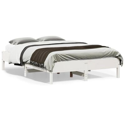 vidaXL Bedframe zonder matras massief grenenhout wit 120x190 cm