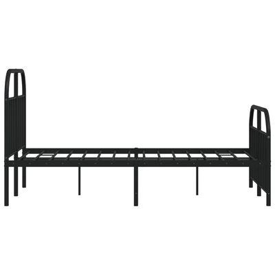 vidaXL Bedframe met hoofd- en voeteneinde metaal zwart 120x190 cm