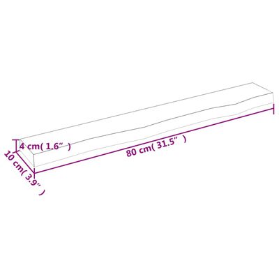 vidaXL Wandschap 80x10x4 cm behandeld massief eikenhout lichtbruin