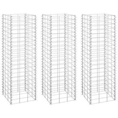 vidaXL Schanskorf plantenbakken 3 st verhoogd 30x30x100 cm ijzer