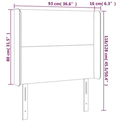 vidaXL Hoofdbord LED 93x16x118/128 cm stof donkerbruin