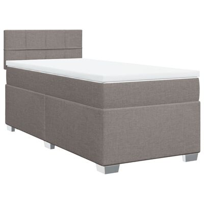 vidaXL Boxspring met matras stof taupe 90x190 cm