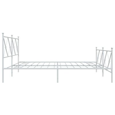 vidaXL Bedframe met hoofd- en voeteneinde metaal wit 200x200 cm