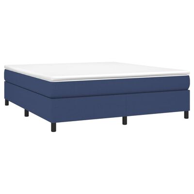 vidaXL Boxspring met matras stof blauw 180x200 cm