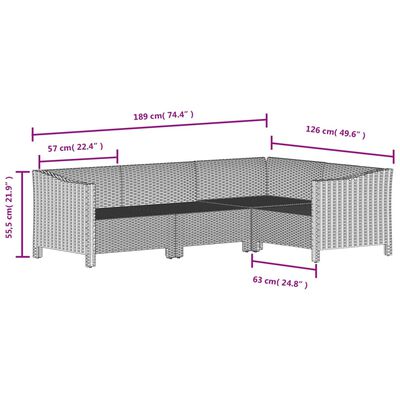 vidaXL 7-delige Loungeset met kussens poly rattan grijs