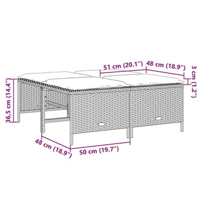 vidaXL 5-delige Loungeset met kussens poly rattan beige