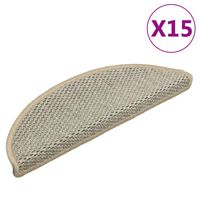 vidaXL Trapmatten zelfklevend 15 st sisal-look 56x17x3 cm lichtgroen