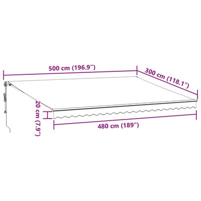 vidaXL Luifel automatisch uittrekbaar met LED's 500x300 cm bruin