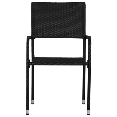 vidaXL Tuinstoelen 2 st stapelbaar poly rattan zwart