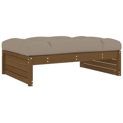 vidaXL 5-delige Loungeset met kussens massief hout honingbruin