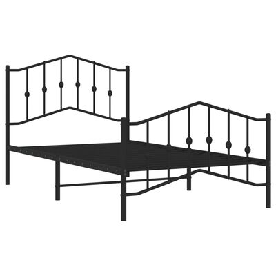 vidaXL Bedframe met hoofd- en voeteneinde metaal zwart 100x190 cm