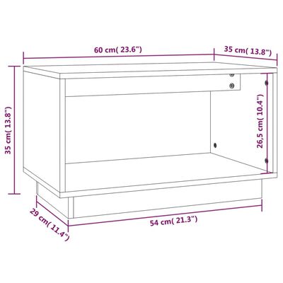 vidaXL Tv-meubel 60x35x35 cm massief grenenhout honingbruin