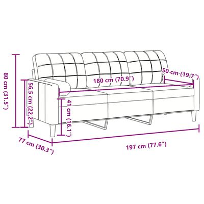 vidaXL Driezitsbank met sierkussens 180 cm fluweel zwart