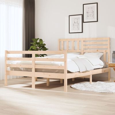 vidaXL Bedframe massief hout 135x190 cm