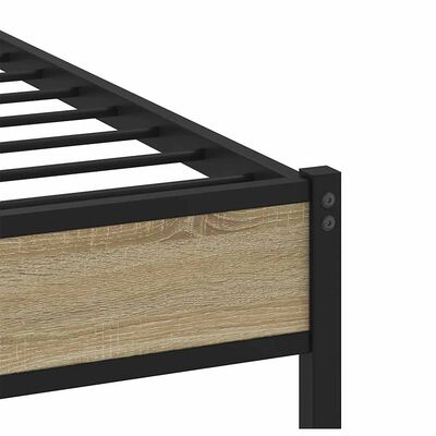 vidaXL Bedframe zonder matras metaal sonoma eikenkleur 200x200 cm