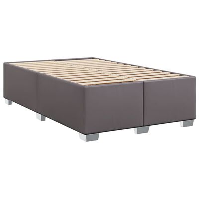 vidaXL Boxspring met matras kunstleer grijs 120x190 cm