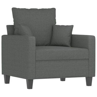 vidaXL Fauteuil met voetenbank 60 cm stof donkergrijs