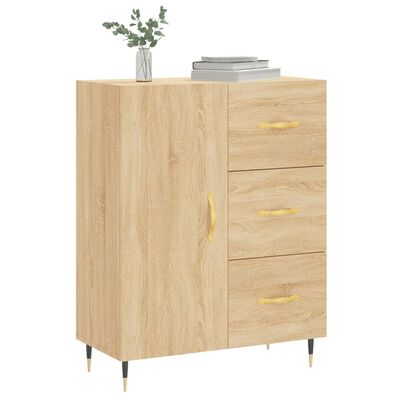 vidaXL Dressoir 69,5x34x90 cm bewerkt hout sonoma eikenkleurig