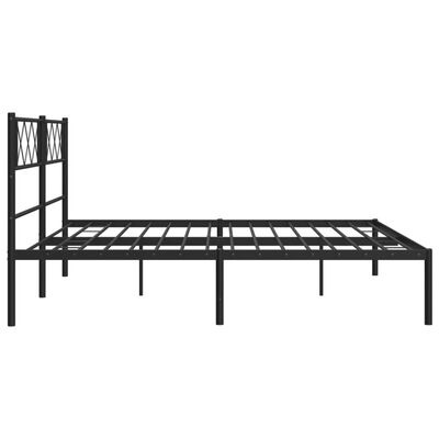 vidaXL Bedframe met hoofdbord metaal zwart 200x200 cm