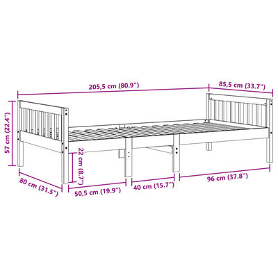 vidaXL Kinderbed zonder matras massief grenenhout wasbruin 80x200 cm