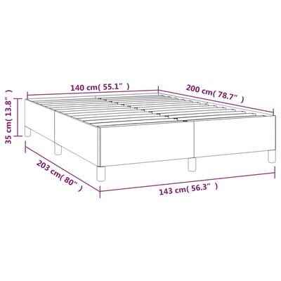 vidaXL Bedframe zonder matras stof donkergrijs 140x200 cm