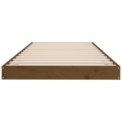 vidaXL Bedframe massief hout honingbruin 75x190 cm