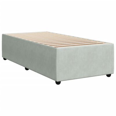 vidaXL Boxspring met matras fluweel lichtgrijs 100x200 cm