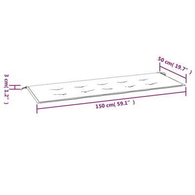 vidaXL Tuinbankkussen 150x50x3 cm oxford stof meerkleurig