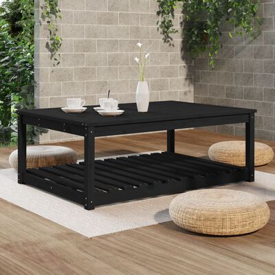 vidaXL Tuintafel 121x82,5x45 cm massief grenenhout zwart