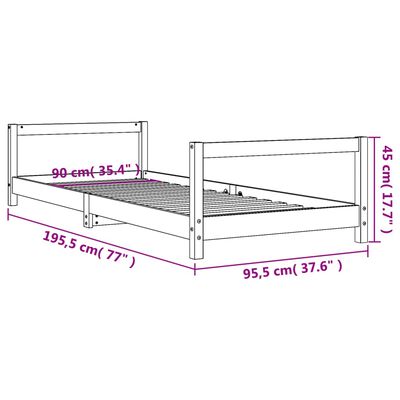 vidaXL Kinderbedframe 90x190 cm massief grenenhout wit