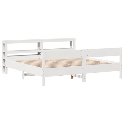 vidaXL Bedframe zonder matras massief grenenhout wit 180x200 cm