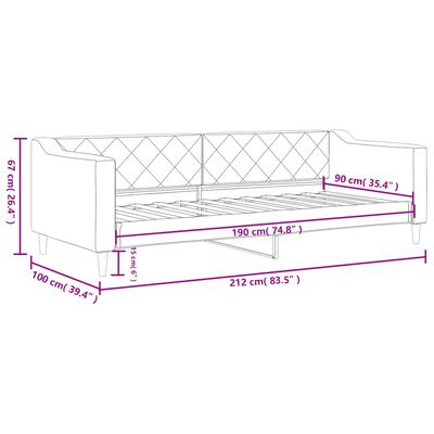 vidaXL Slaapbank 90x190 cm stof zwart