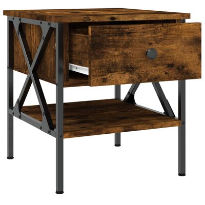 vidaXL Nachtkastjes 2 st 40x42x45 cm bewerkt hout gerookt eikenkleurig