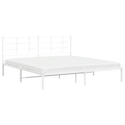 vidaXL Bedframe met hoofdbord metaal wit 183x213 cm