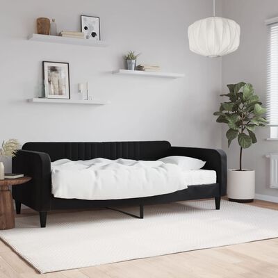 vidaXL Slaapbank met matras 90x190 cm fluweel zwart