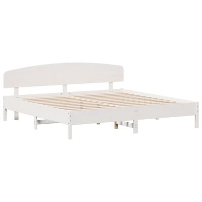 vidaXL Bedframe zonder matras massief grenenhout wit 180x200 cm