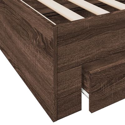 vidaXL Bedframe met lades bewerkt hout bruin eikenkleur 160x200 cm