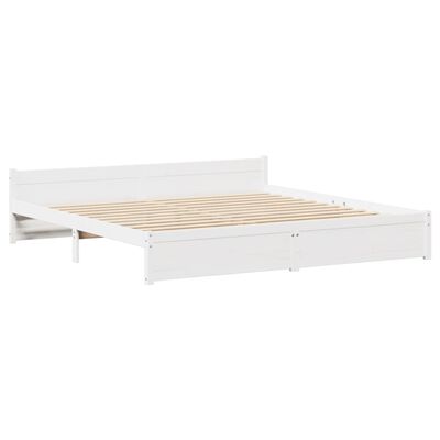 vidaXL Bedframe zonder matras massief grenenhout wit 200x200 cm