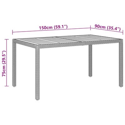 vidaXL 5-delige Tuinset poly rattan zwart