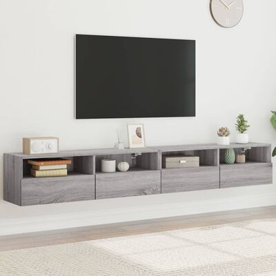 vidaXL Tv-wandmeubels 2 st 100x30x30 cm hout grijs sonoma