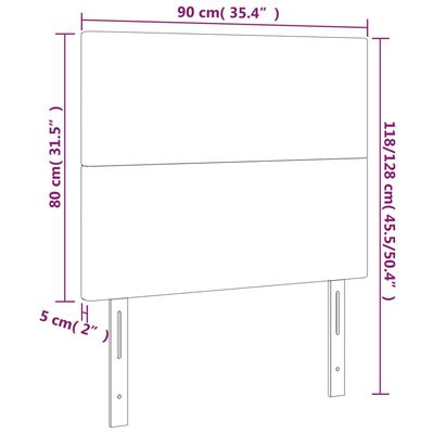 vidaXL Hoofdborden 2 st 90x5x78/88 cm stof donkergrijs