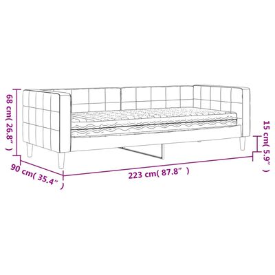 vidaXL Slaapbank met matras 80x200 cm fluweel zwart