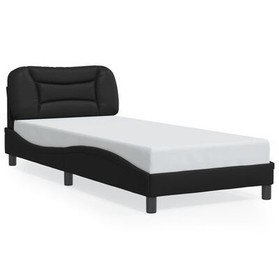 vidaXL Bedframe met hoofdbord kunstleer zwart 90x190 cm