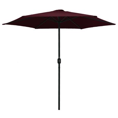 vidaXL Parasol met aluminium paal 270x246 cm bordeauxrood