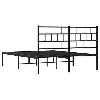 vidaXL Bedframe met hoofdbord metaal zwart 120x200 cm