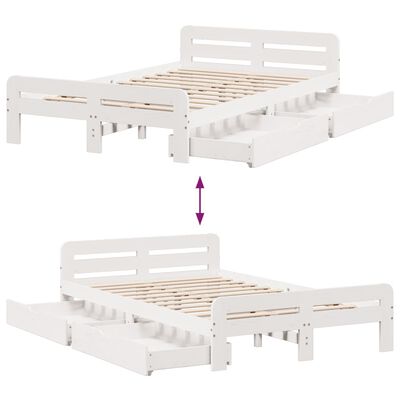 vidaXL Bedframe zonder matras massief grenenhout wit 120x190 cm